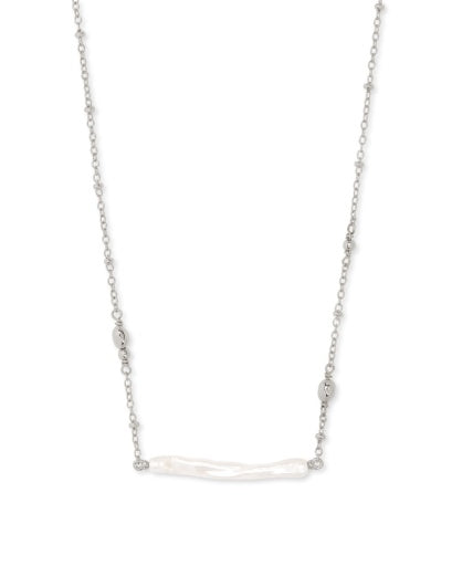 Eileen Pendant Necklace Silver White Pearl Gleaming Jewelry