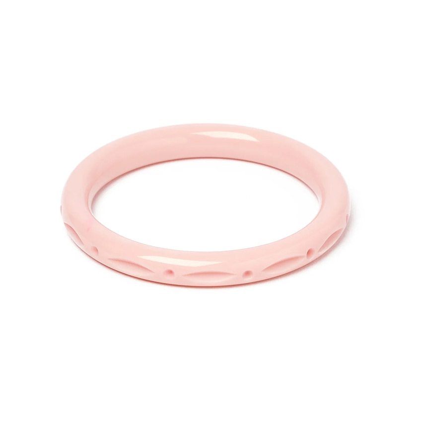 Narrow Shell Heavy Carved Bangle By Splendette