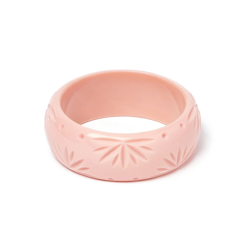 Wide Shell Heavy Carved Bangle By Splendette