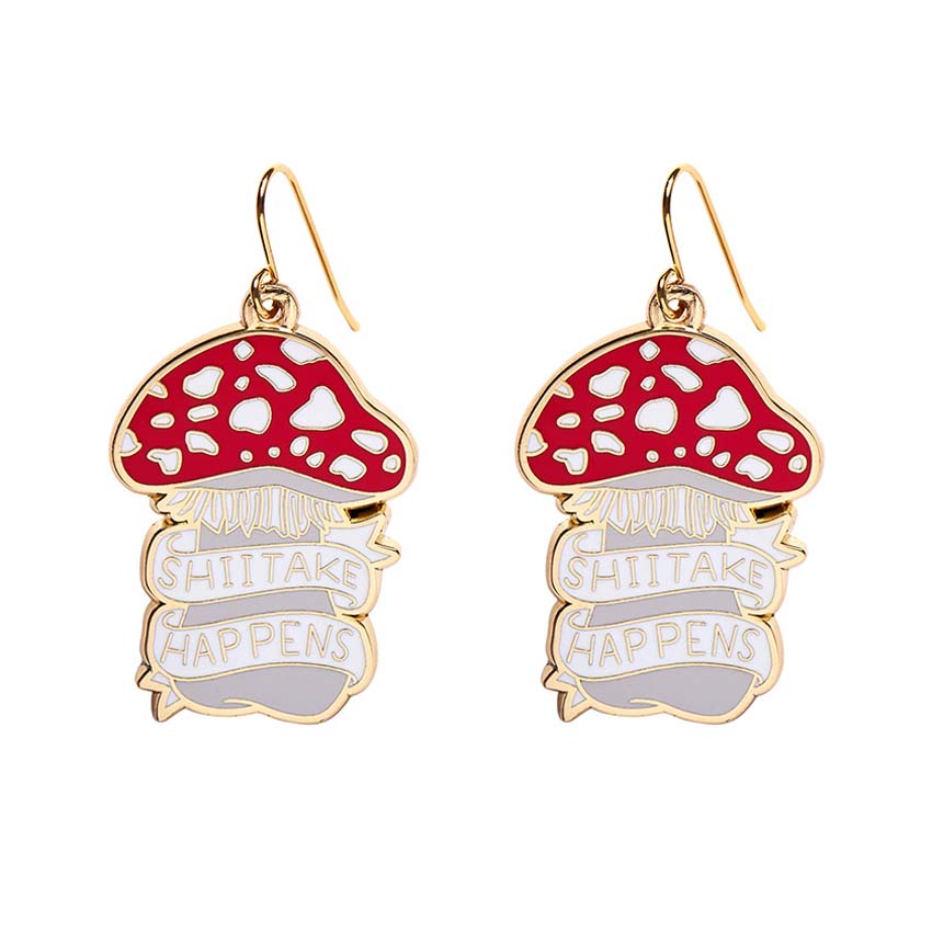 Shitake Happens Enamel Drop By Erstwilder