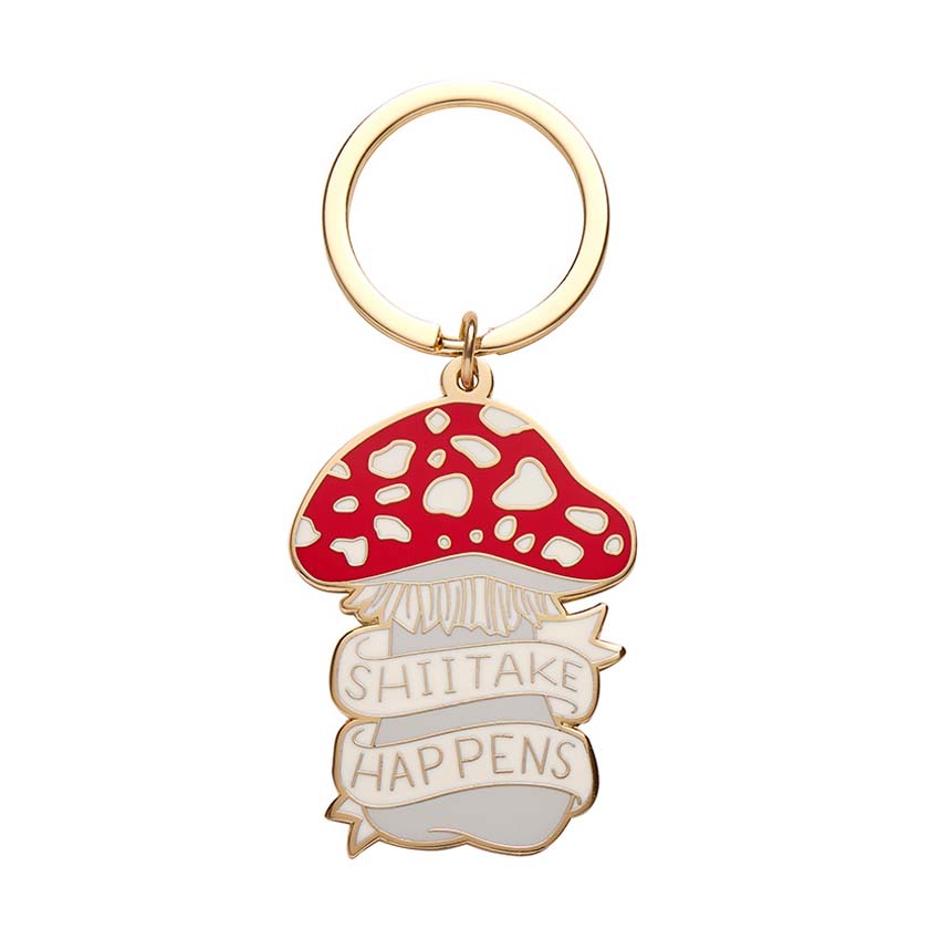 Shitake Happens Enamel Key Charm By Erstwilder X Liz Harry