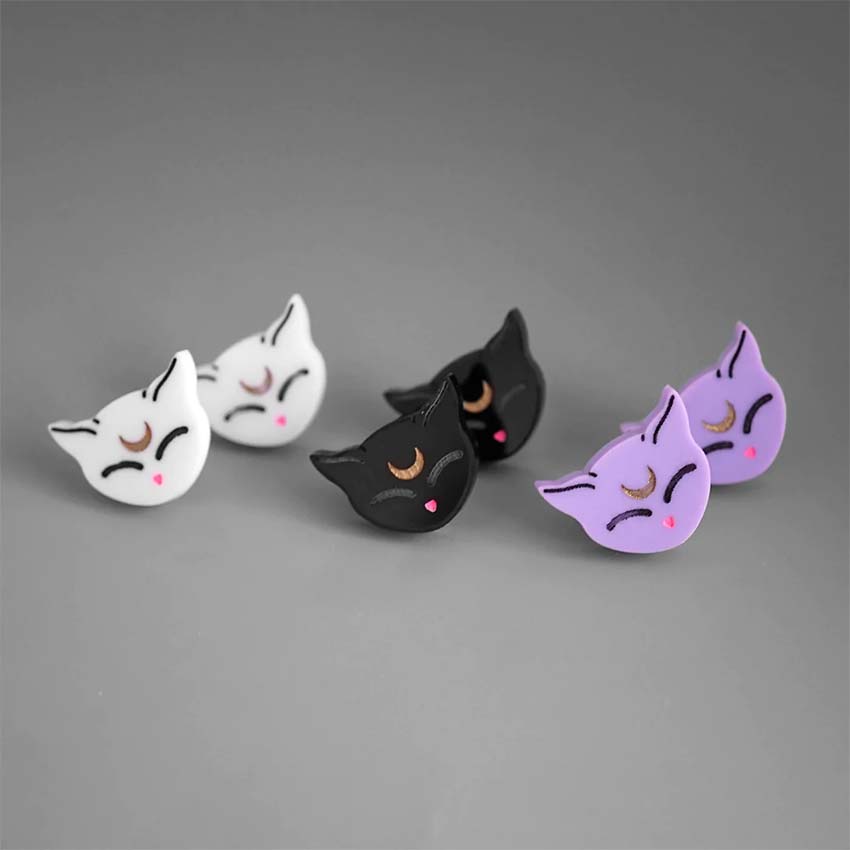 Sidekick Family Stud Earrings By Lost Kiwi Designs X Inky Bunnies