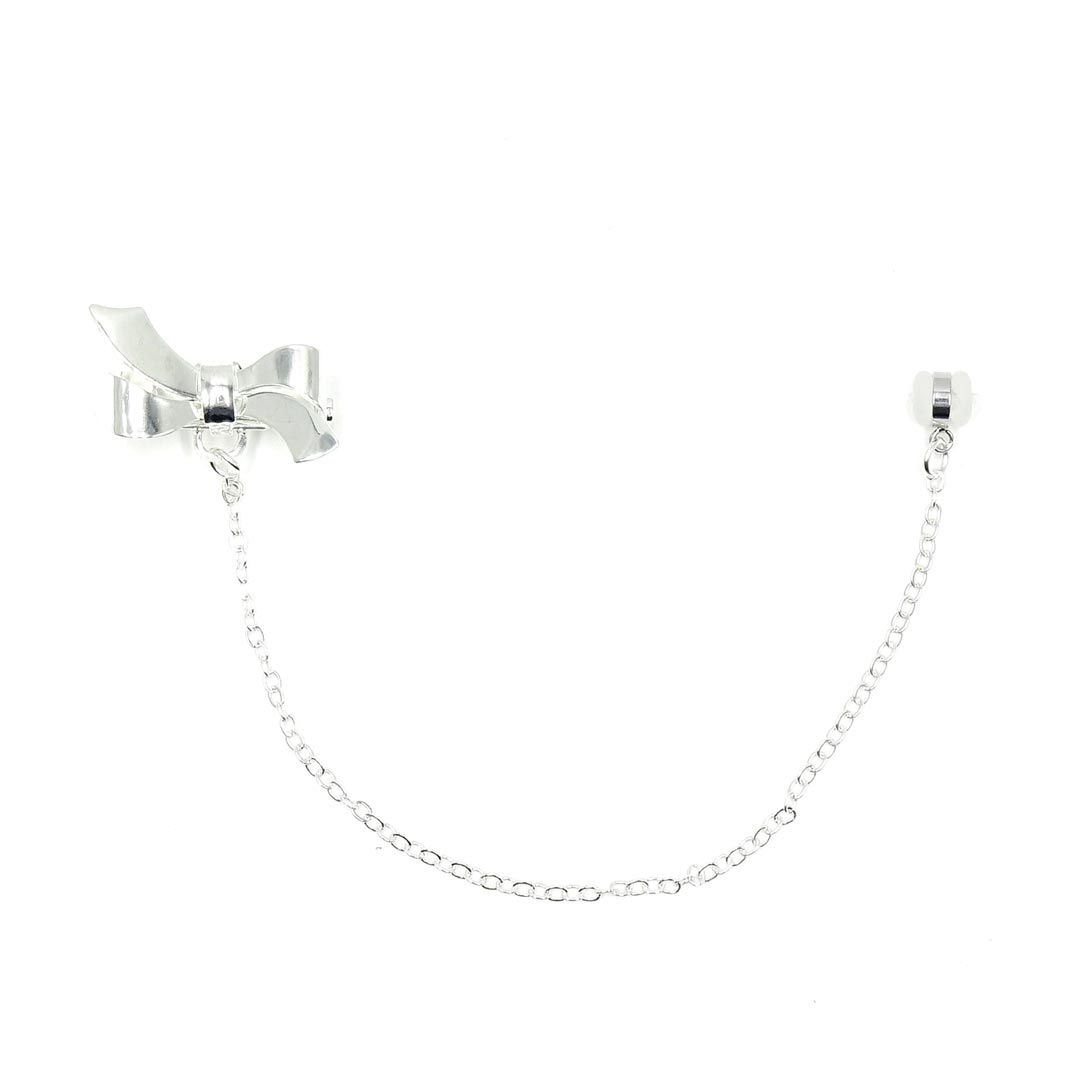 Silver Bow Bind A Brooch Chain By Azure Aster