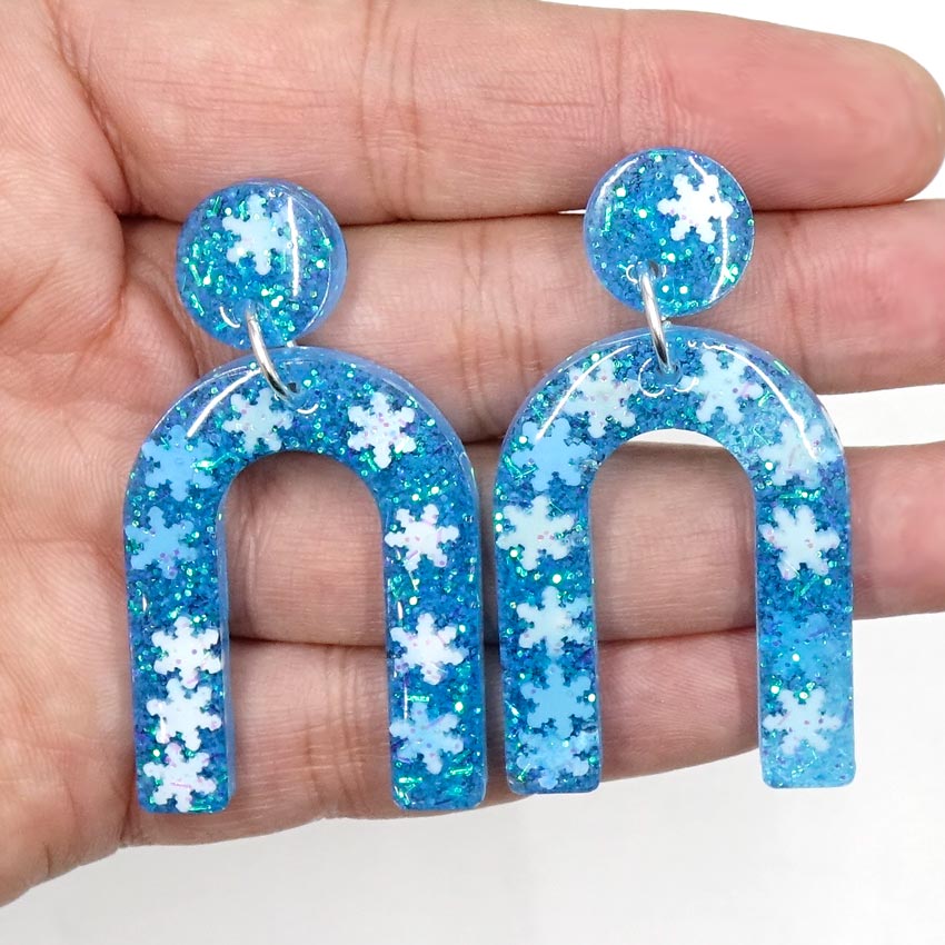 Modern Snowfall Earrings By Azure Aster