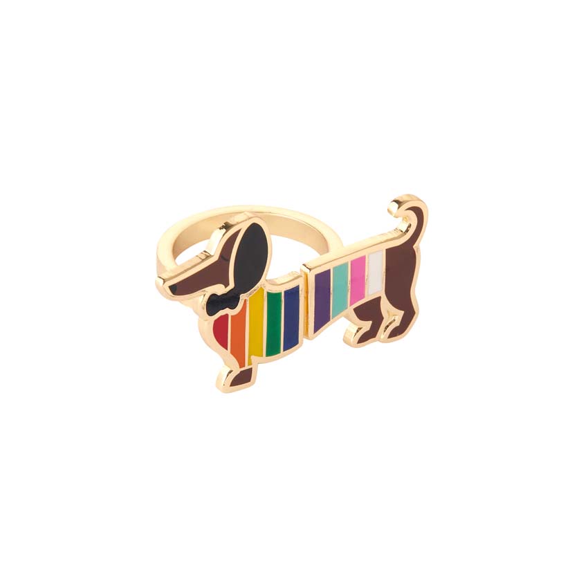 Spiffy the Supportive Dog Enamel Ring By Erstwilder