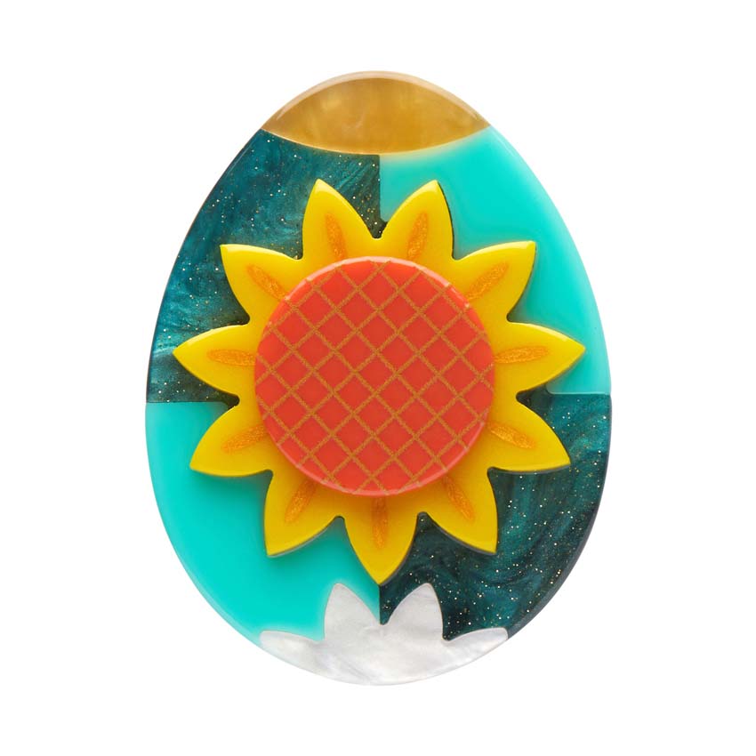Sunflower of Love Brooch By Erstwilder