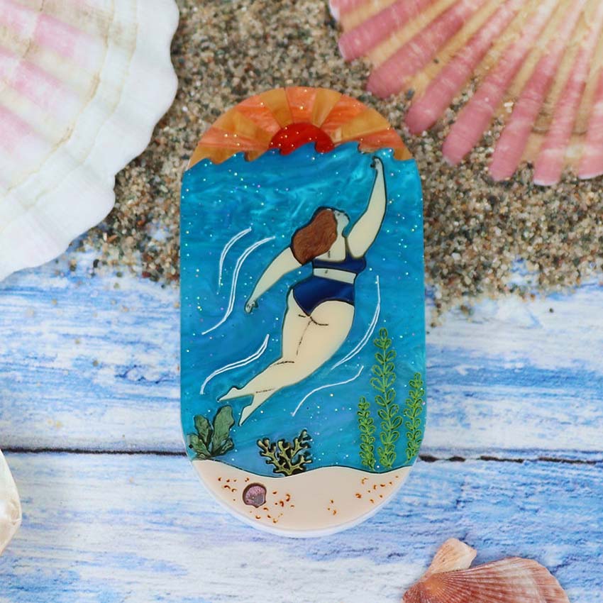 Sunset Swimmer Brooch By Kimchi And Coconut