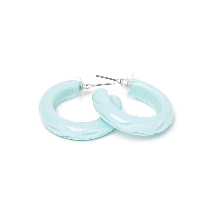 Surf Heavy Carved Hoop Earrings By Splendette