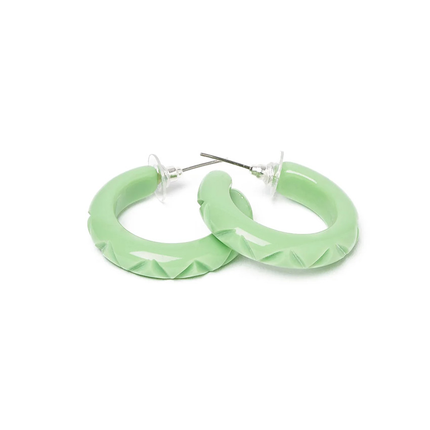 Tea Heavy Carved Hoop Earrings By Splendette