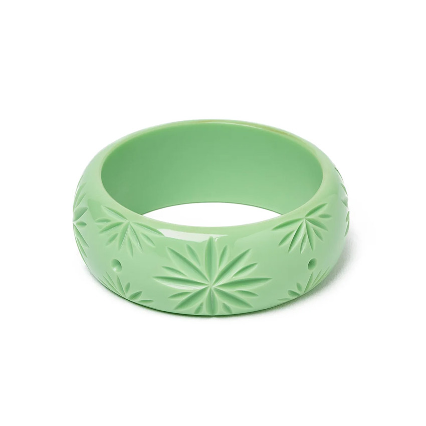 Wide Tea Heavy Carved Bangle By Splendette