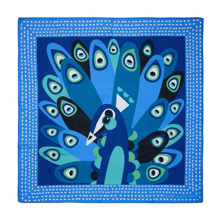 The Picturesque Peacock Square Scarf By Erstwilder X Pete Cromer