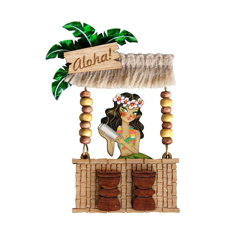 Tiki Bar Brooch By Laliblue