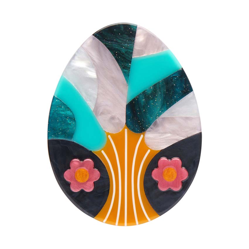 Tree of Life Pysanky Brooch By Erstwilder