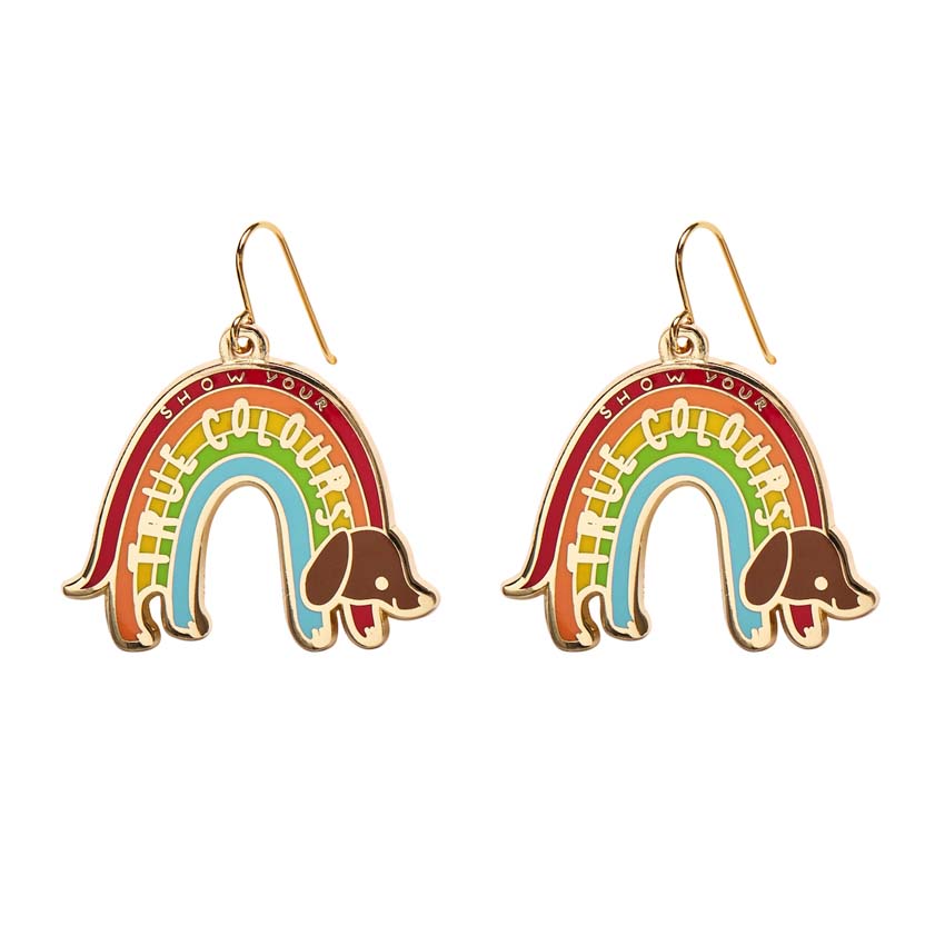 True Colours Enamel Drop Earrings By Erstwilder X Liz Harry