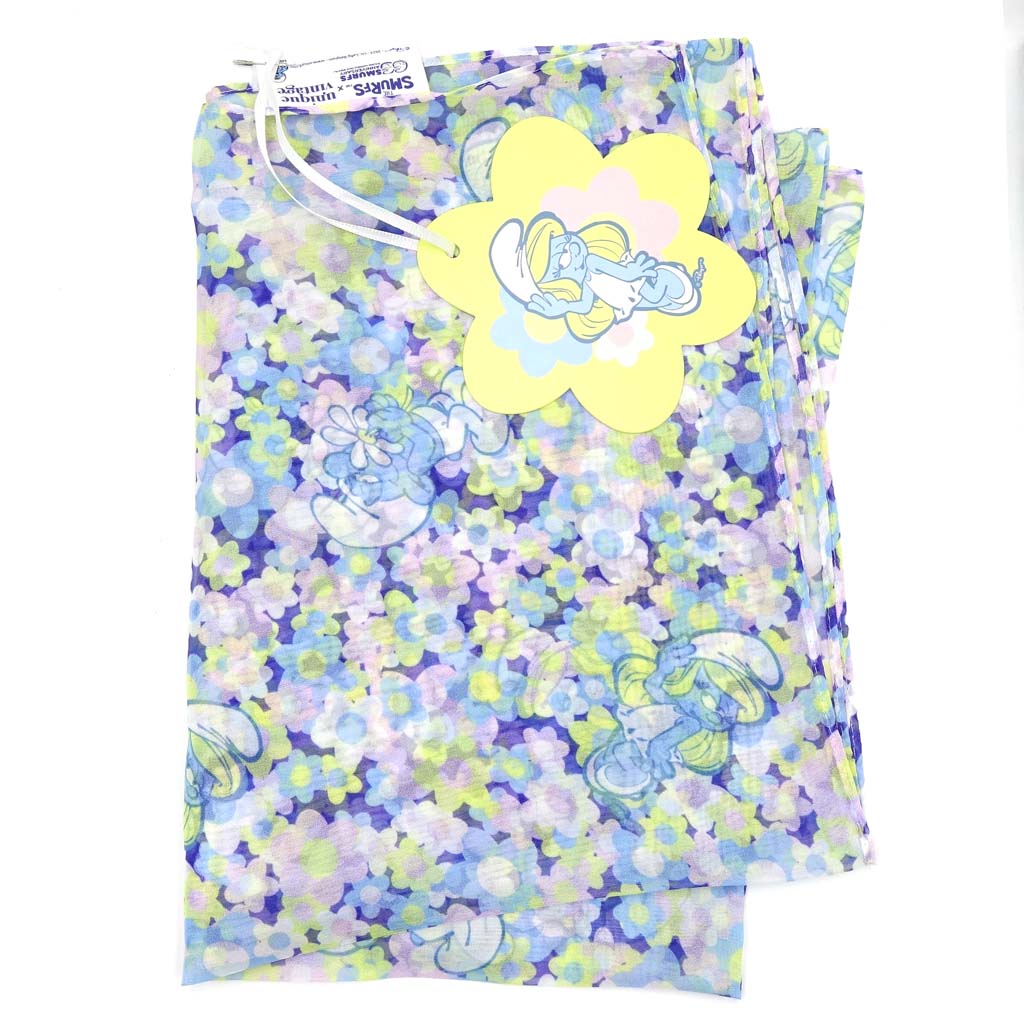 Smurfs Floral Print Scarf By Smurfs X Unique Vintage
