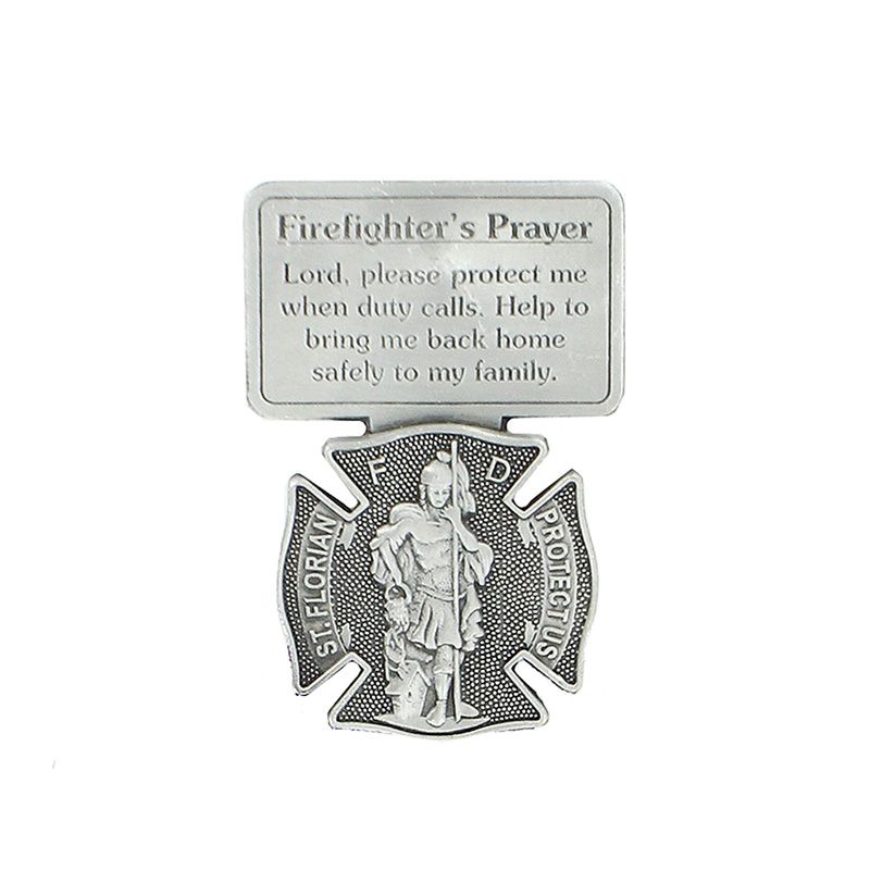 Extel Pewter St. Florian Firefighter's Prayer Sun Visor Clip