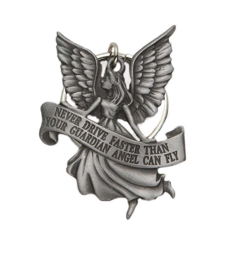 Extel Pewter Guardian Angel Key Chain for Safety and Style