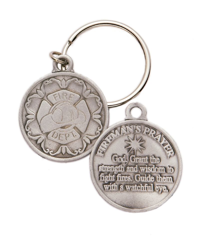 Extel Round Pewter Police Prayer Key Chain for Safety Gift