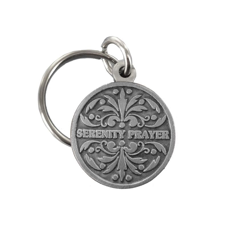 Extel Pewter Round Serenity Prayer Key Chain Gift 1-1/4 Inch