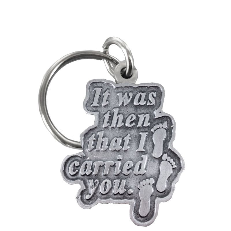 Extel Pewter Footprints in the Sand Key Chain Gift Idea