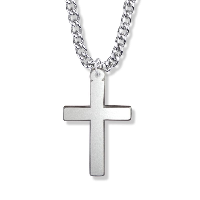 Extel Large Pewter Our Father Prayer Cross Pendant 24 Inch Chain