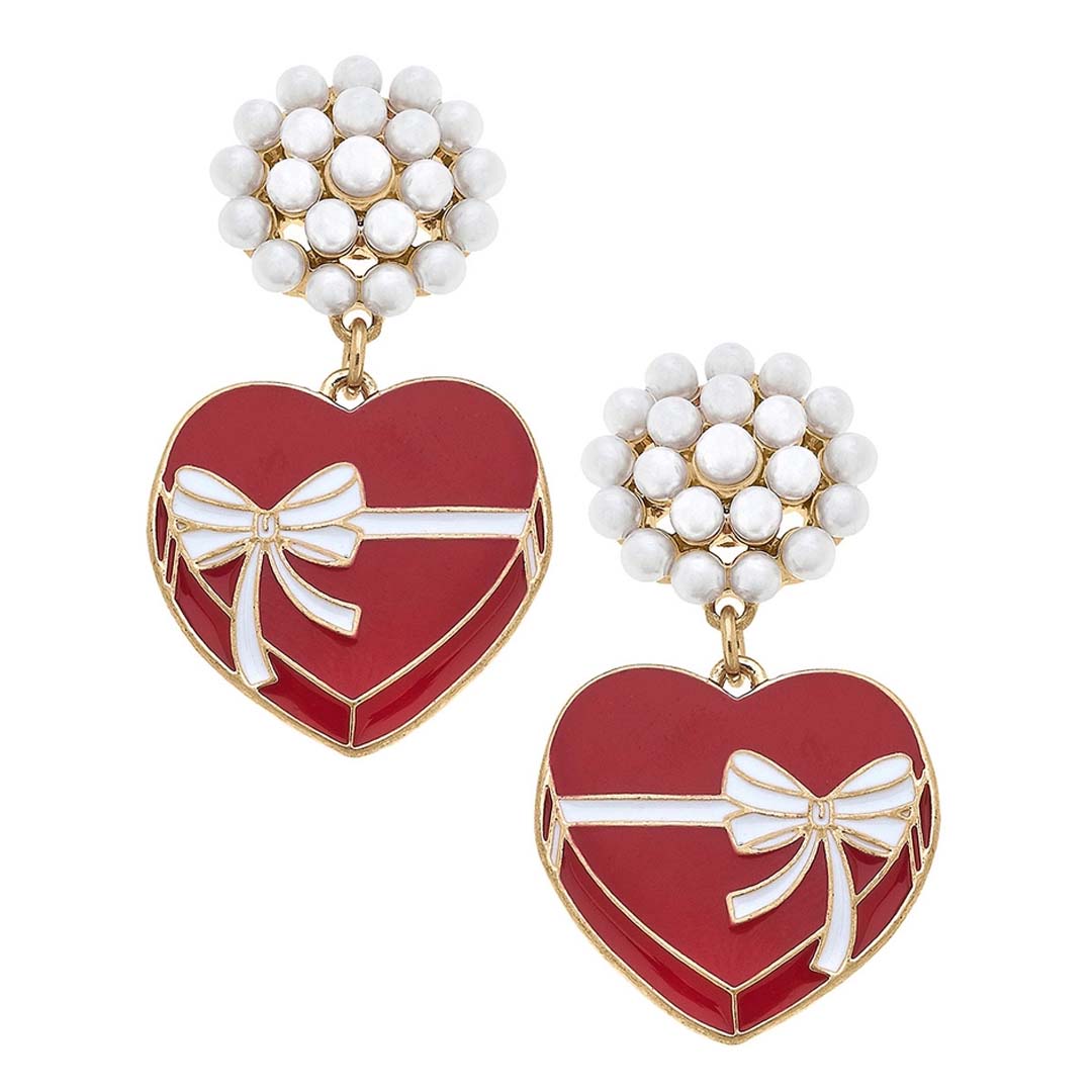 Box Of Chocolates Enamel Earrings By Canvas