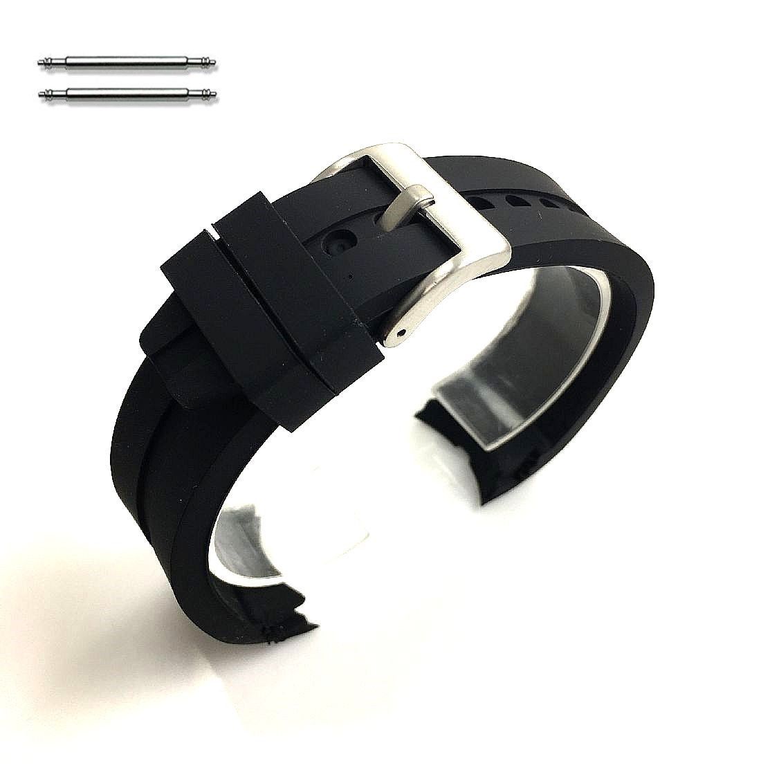 Victorinox Swiss Army Compatible Curved End Rubber Silicone Replacement Watch Band Strap Steel Buckle #4511