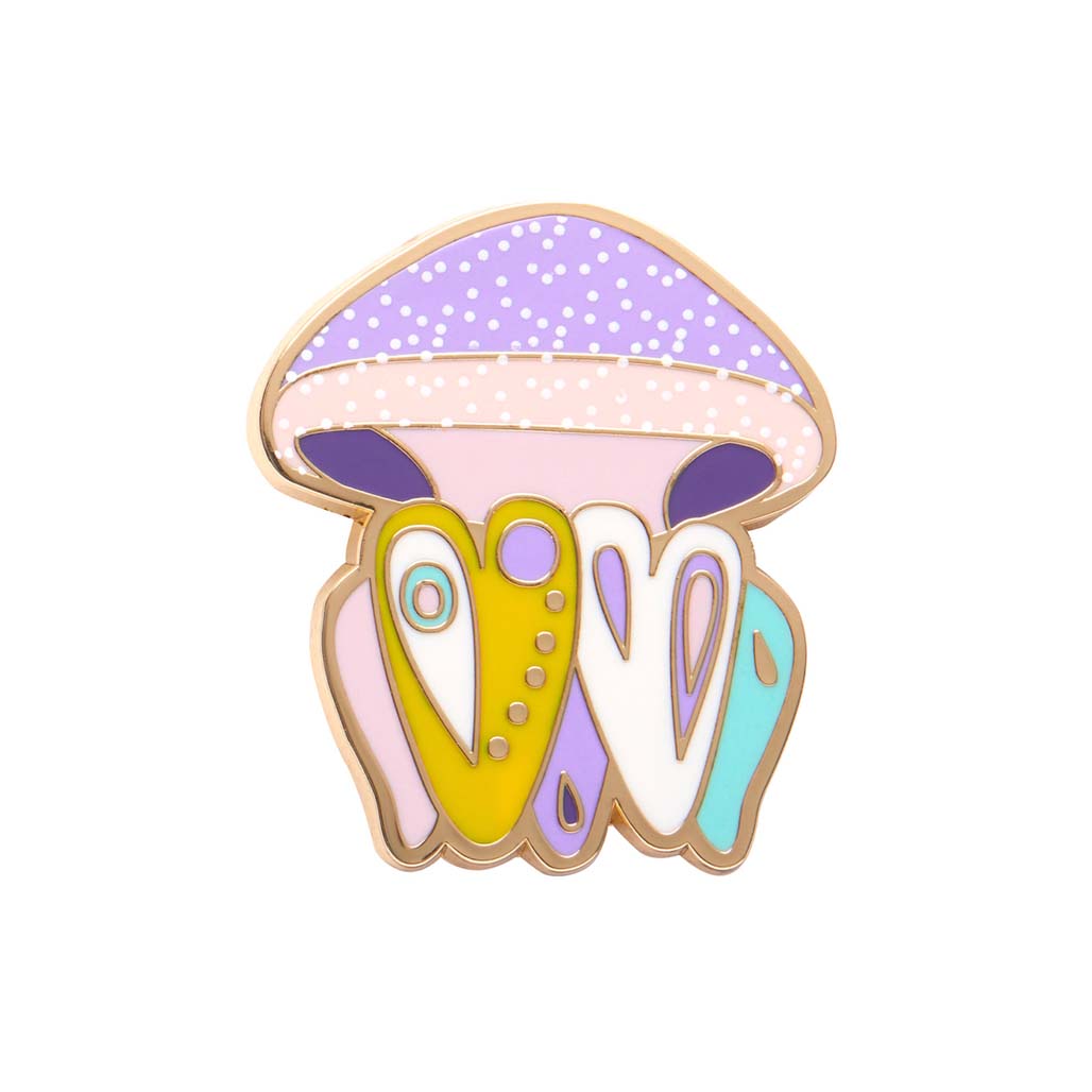 Whimsical White Spotted Jellyfish Enamel Pin By Erstwilder X Pete Cromer