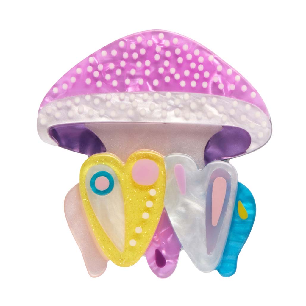 The Whimsical White Spotted Jellyfish Brooch By Erstwilder X Pete Cromer