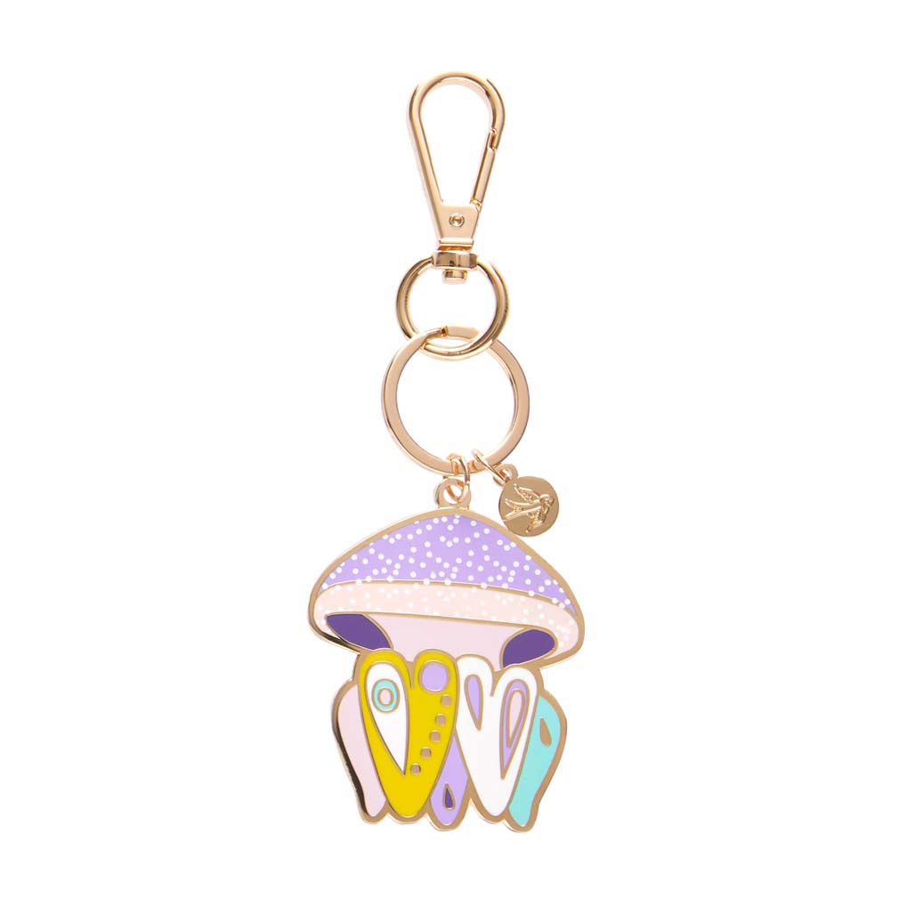 Whimsical White Spotted Jellyfish Enamel Key Ring By Erstwilder X Pete Cromer