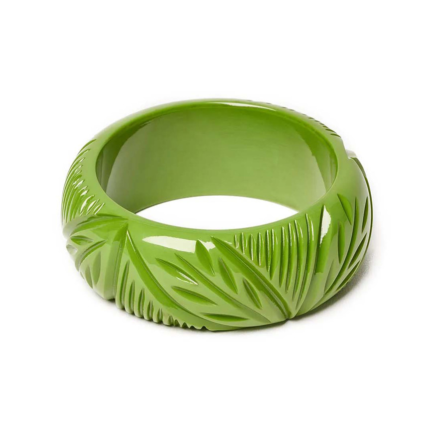 Wide Palm Heavy Carved Bangle By Splendette