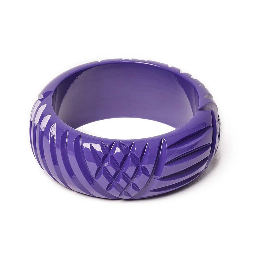 Wide Paradise Heavy Carved Bangle By Splendette
