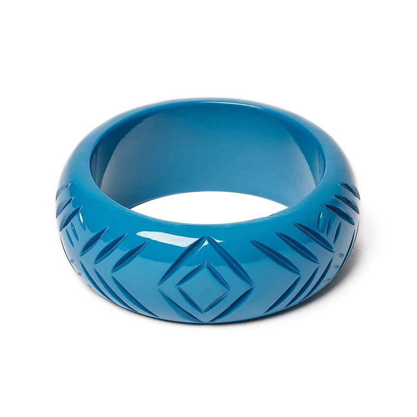 Wide Peacock Heavy Carved Bangle By Splendette