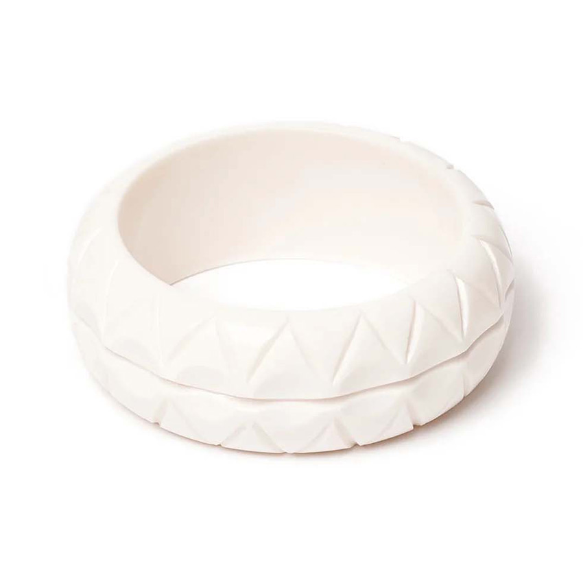 Wide Salty Heavy Carved Bangle By Splendette