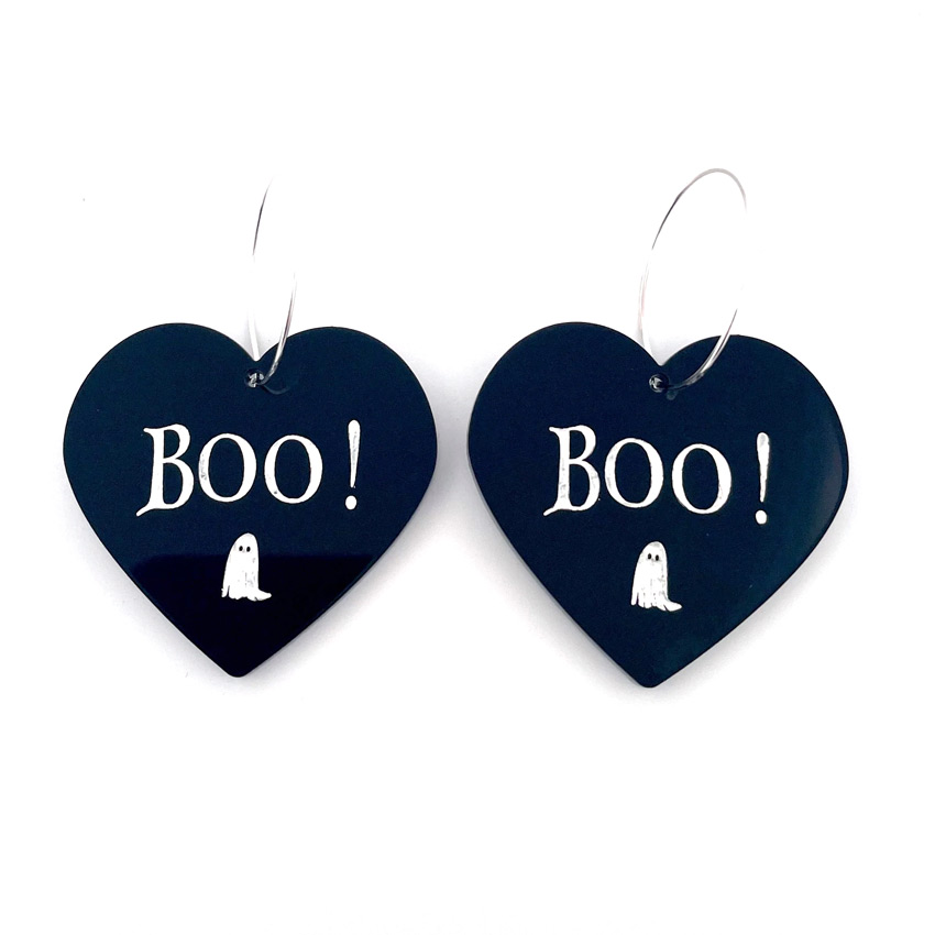 Boo Heart Earrings By Wintersheart