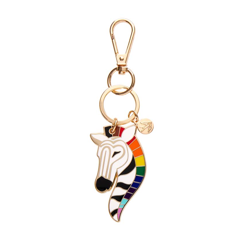 Zelda the Zestful Zebra Enamel Key Ring By Erstwilder