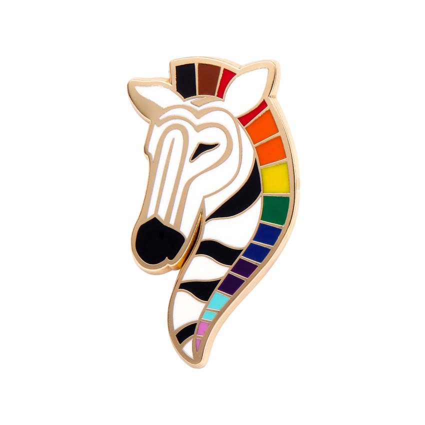 Zelda the Zestful Zebra Enamel Pin By Erstwilder